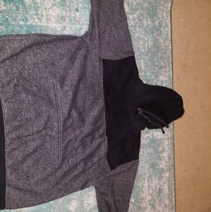 Long Sleeve Black and Grey Hooded Sweatshirt